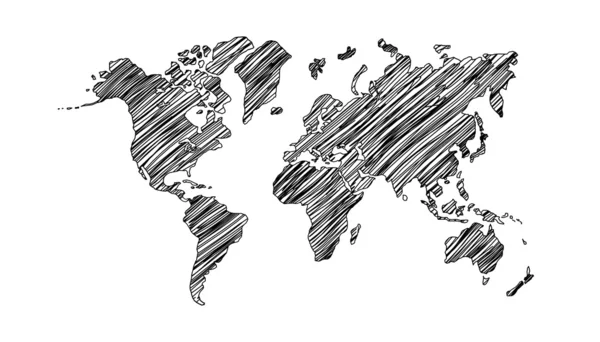 Weltkarte zeichnen — Stockfoto
