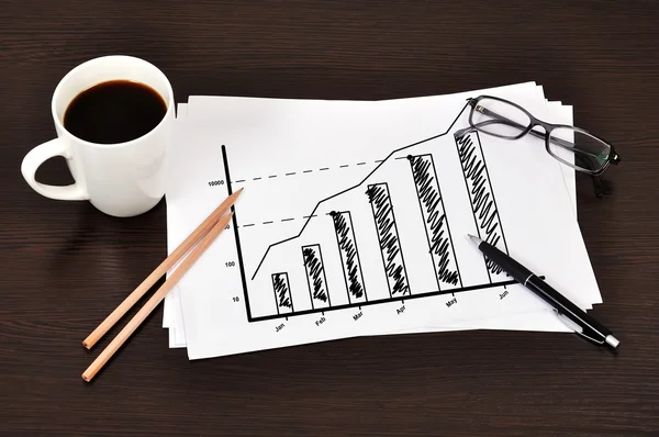 Growth chart on paper — Stock Photo, Image