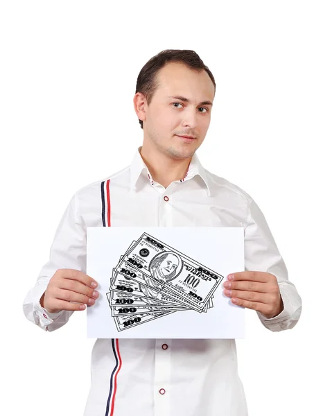 Placard with dollars — Stock Photo, Image
