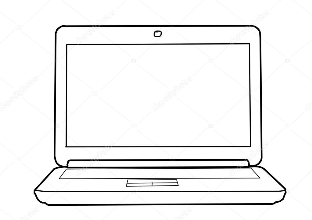 dessin ordinateur portable — graphie vetkit © stock photo drawing laptop