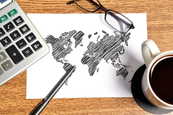 Note map world — Stock Photo, Image