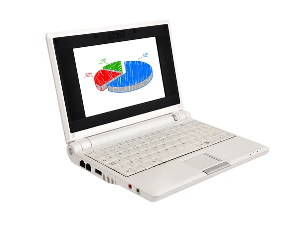 Laptop with scheme — Stock Photo, Image