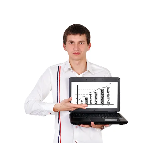 Uomo con laptop — Foto Stock