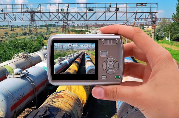 Photographing train — Stock Photo, Image