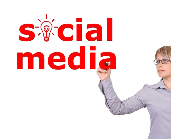 Writing social media — Stock Photo, Image