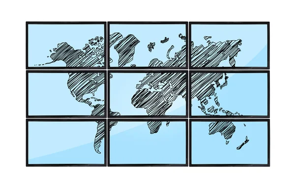 Mapa na plochých panelů — Stock fotografie