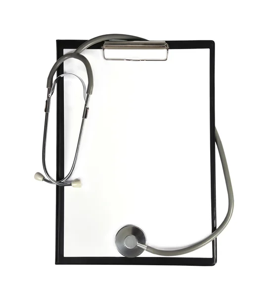 Clipboard with stethoscope — Stock Photo, Image