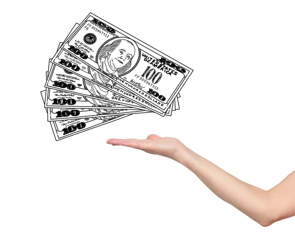 Hand and dollars — Stock Photo, Image