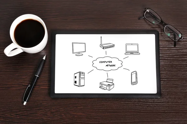 Computer netwerkdiagram — Stockfoto