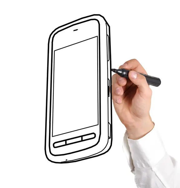 Drawing mobile phone — Stock Photo, Image