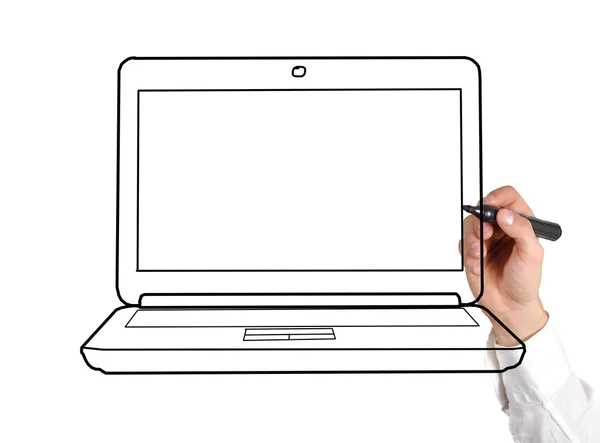 Rysunek laptopa — Zdjęcie stockowe