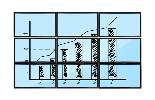 Diagramm auf dem Bildschirm — Stockfoto