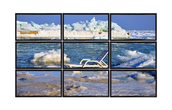 Doorboren bevroren in het ijs — Stockfoto
