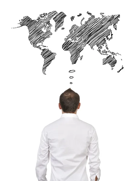 Men and map — Stock Photo, Image