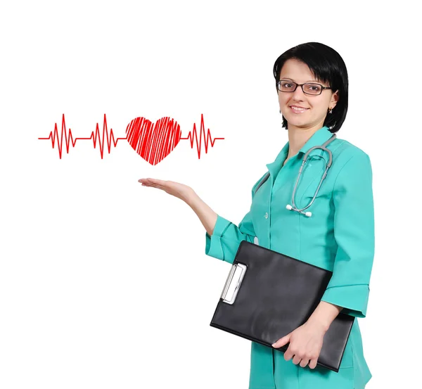 Srdce s pulzní — Stock fotografie