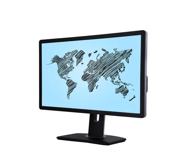 World map on screen — Stock Photo, Image