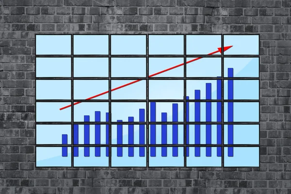 Панели с графиком роста — стоковое фото