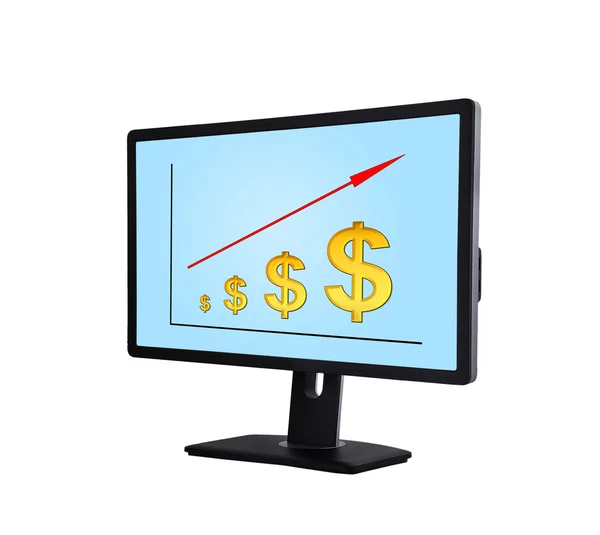 Monitor mit Diagramm — Stockfoto