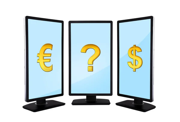 Monitors with sign — Stock Photo, Image