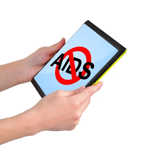 Touchpad with no aids symbol — Stock Photo, Image