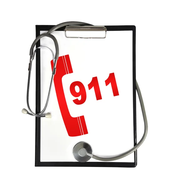 Clipboard with 911 sign — Stock Photo, Image