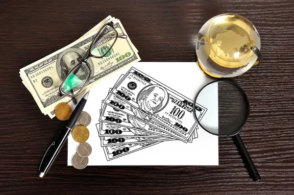 Drawing dollars — Stock Photo, Image