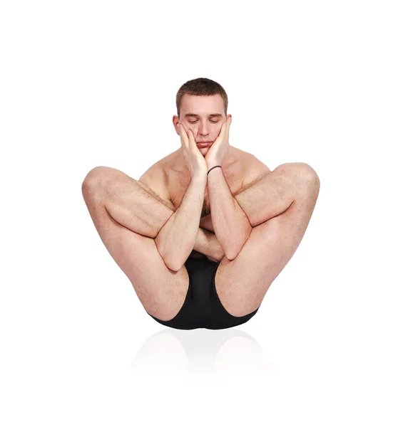 Uomo che fa yoga — Foto Stock