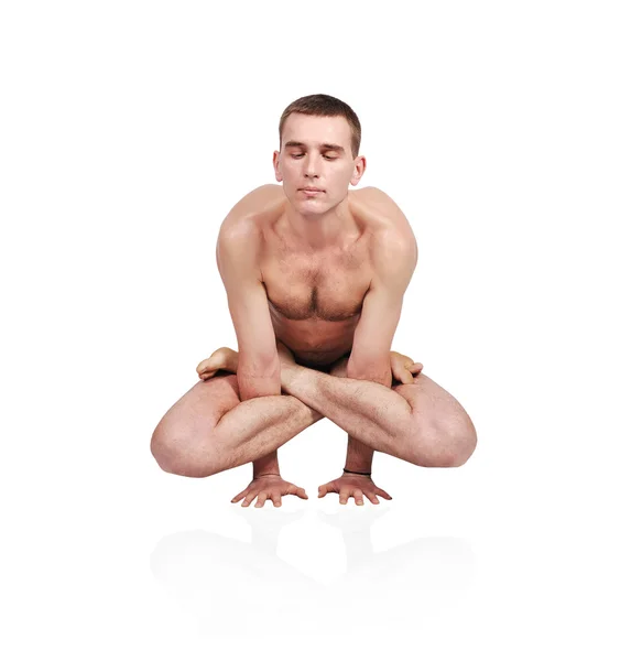 Uomo che fa yoga — Foto Stock