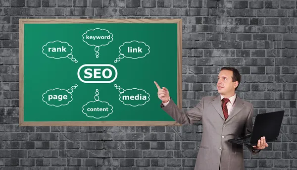 Grafico seo sulla scrivania — Foto Stock