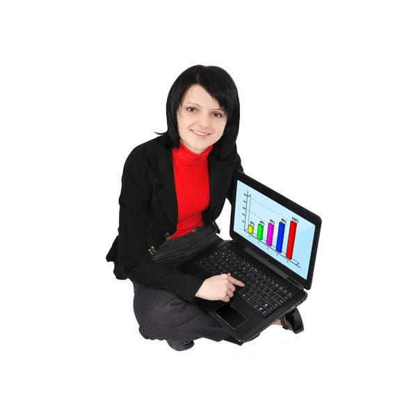 Donna con computer portatile — Foto Stock