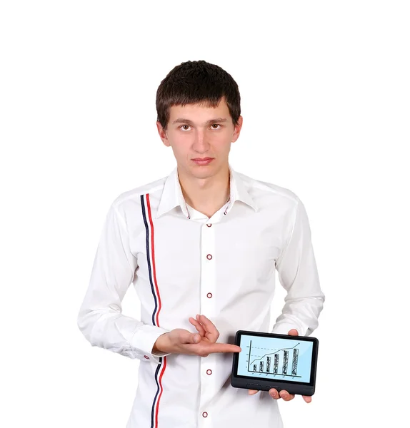 Digital tablet with chart — Stock Photo, Image