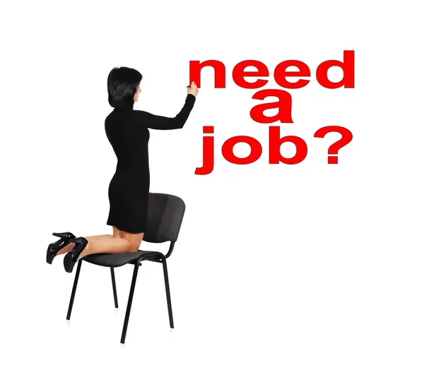 Woman drawing need a job — Stock Photo, Image