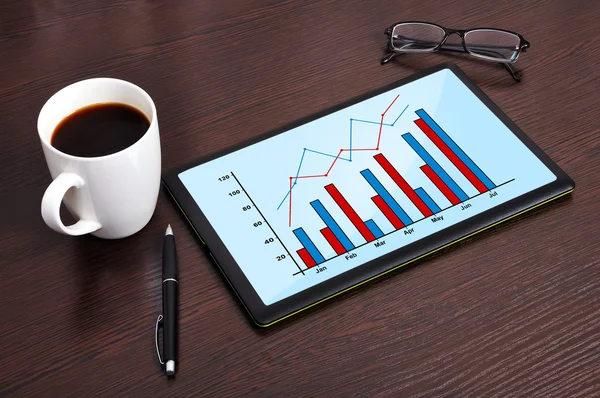 Diagrama no touchpad — Fotografia de Stock