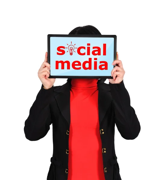 Almohadilla táctil con redes sociales — Foto de Stock