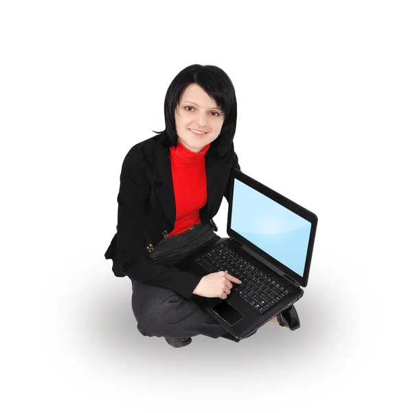 Mulher com laptop — Fotografia de Stock