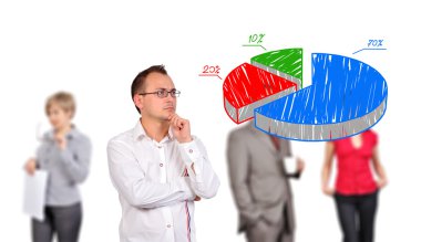 kadın bir grafik çizim