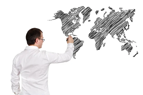 Drawing world map Stock Picture