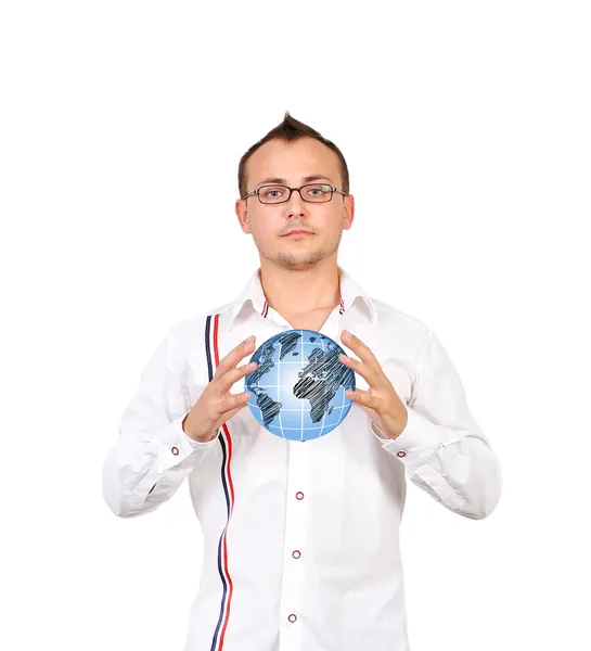 Globe in hand — Stock Photo, Image