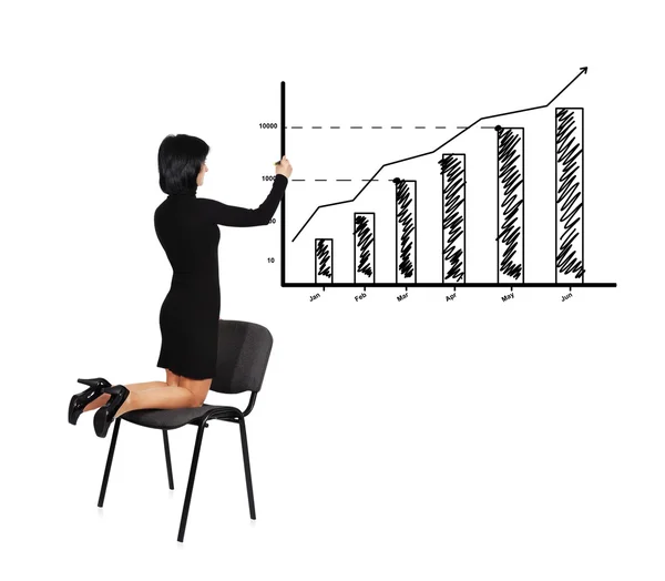 Woman drawing graph — Stock Photo, Image