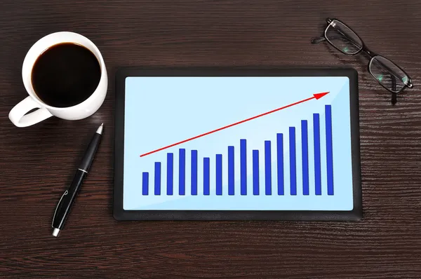 Diagram on touchpad — Stock Photo, Image