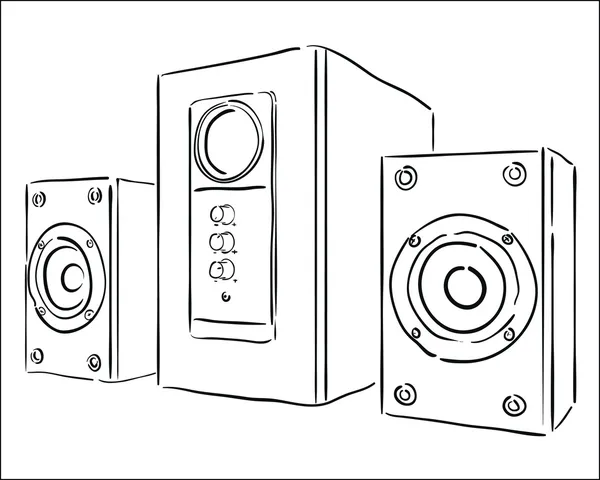 计算机的扬声器 — 图库矢量图片