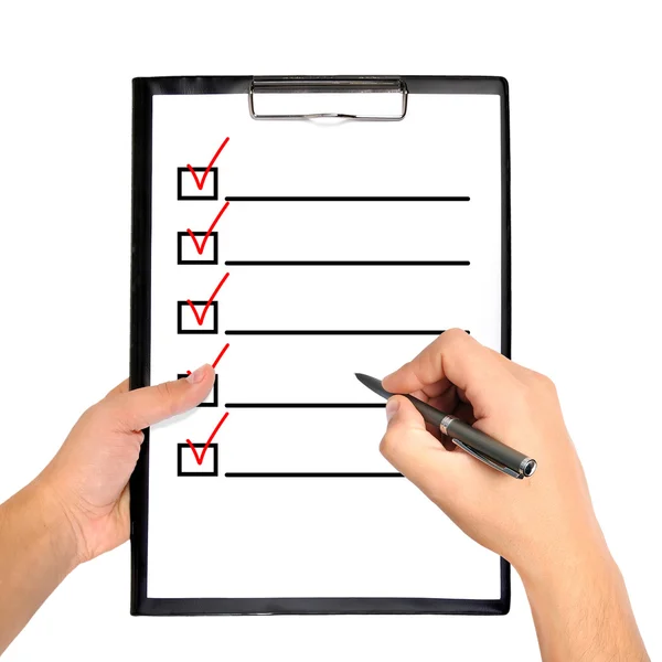 Clipboard with checklist — Stock Photo, Image