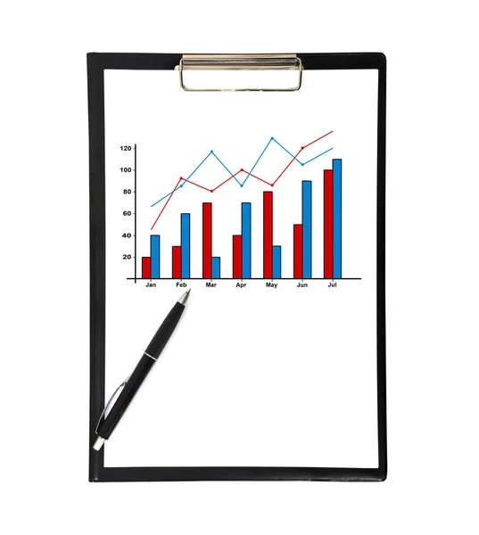 Clip board with chart — Stock Photo, Image