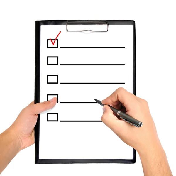 Clipboard with checklist — Stock Photo, Image