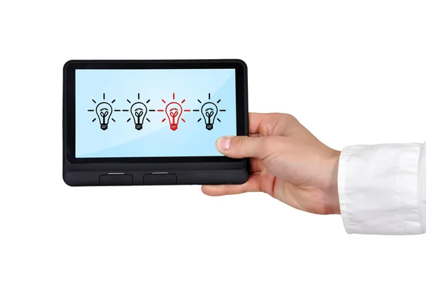 Tablet with lamps — Stock Photo, Image
