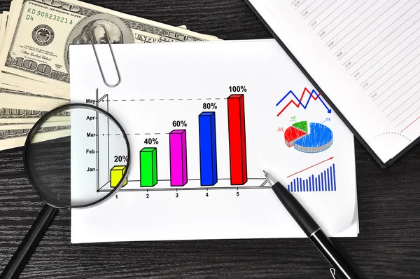 Paper with chart — Stock Photo, Image