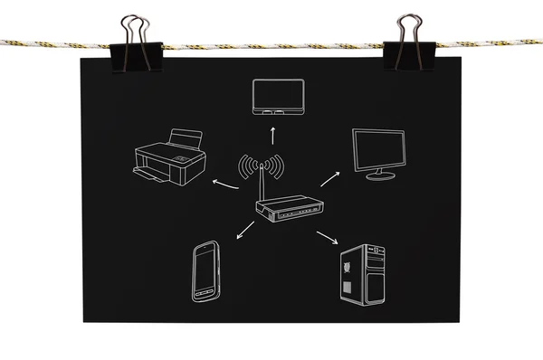 Tekening computernetwerk — Stockfoto