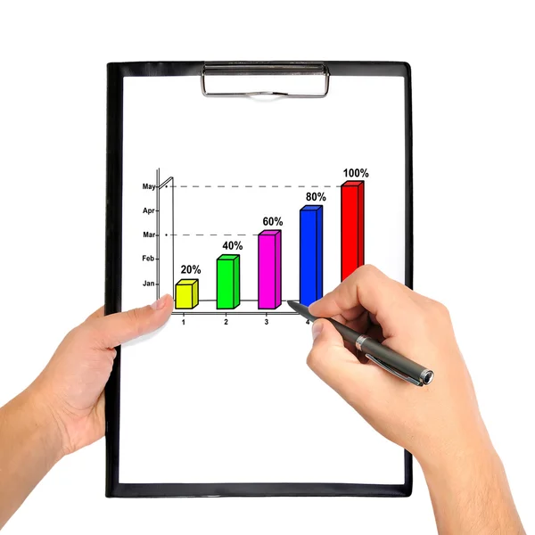 Chart on clipboard — Stock Photo, Image