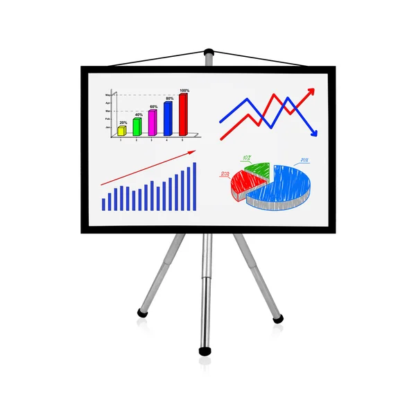 Flipchart mit Diagrammen — Stockfoto