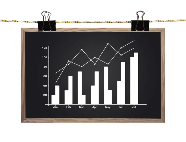 Tafel mit Grafik — Stockfoto